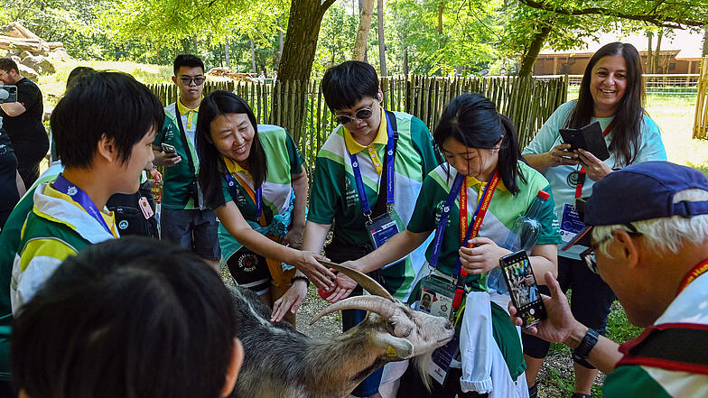 Die Delegation aus Macau in der Host Town Hanau hat den Wildpark Klein-Auheim besucht.