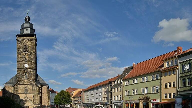 Gotha - Aufnahme des Neumarktes mit der Margarethenkirche