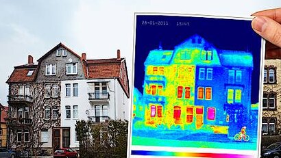 Wärmebild eines Gebäudes