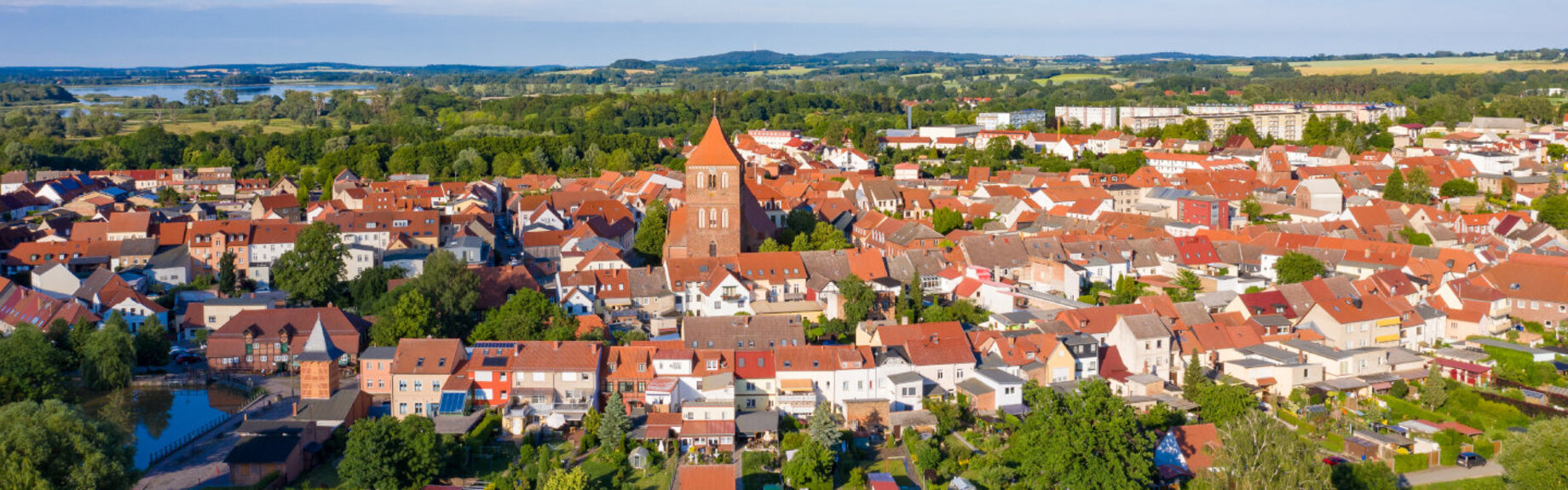 Panoramaufnahme der Stadt Teterow