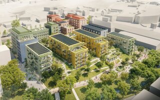 Visualisierung des Blautal-Quartiers in Ulm