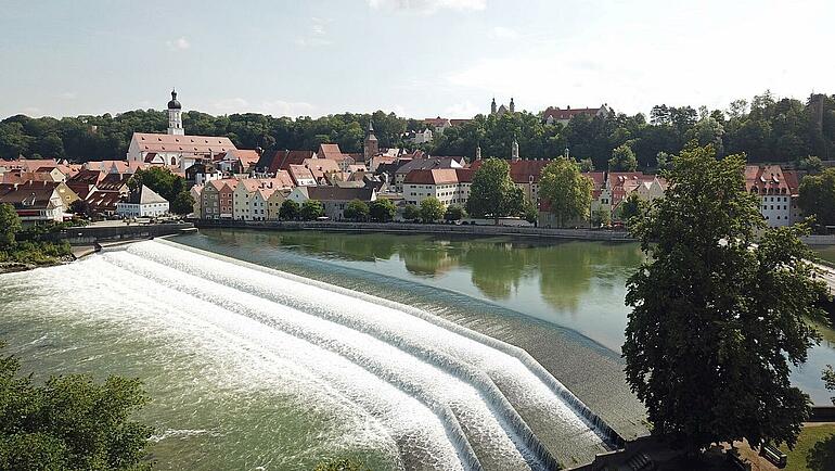 Panoramaaufnahme der Stadt Landsberg am Lech von der Altstadt