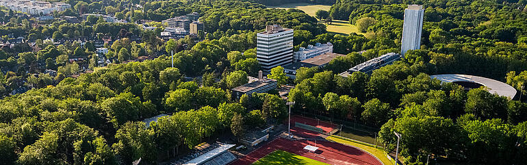 Luftbild der Deutschen Sporthochschule Köln (DSHS)