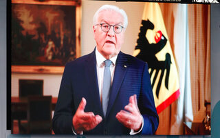 Bundespräsident Frank-Walter Steinmeier sprach in einem virtuellen Grußwort zu den Delegierten und Gästen.