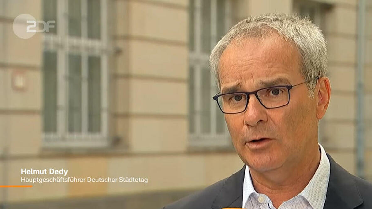 Screenshot aus Interview des ZDF mit Städtetag-Hauptgeschäftsführer Helmut Dedy