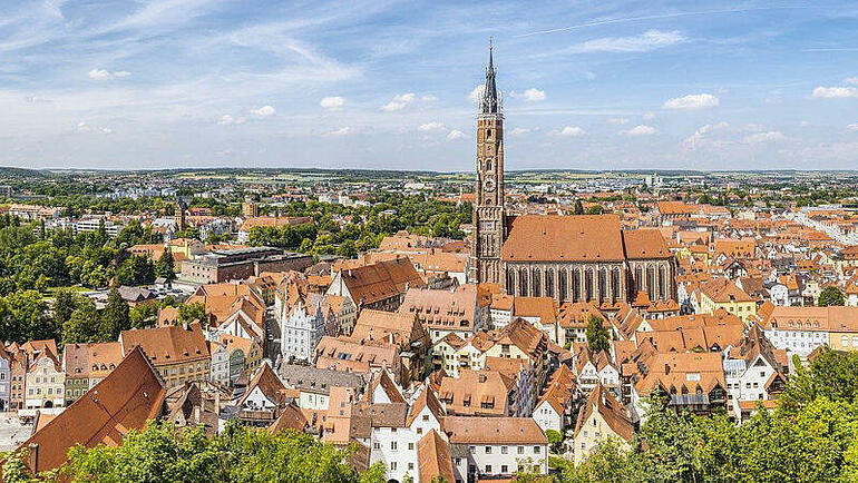 Panoramaaufnahme von Landshut