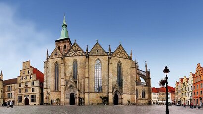 Panoramaaufnahme des Markplatzes der Stadt Osnabrück