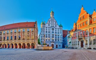 Der Marktplatz der Stadt Memmingen