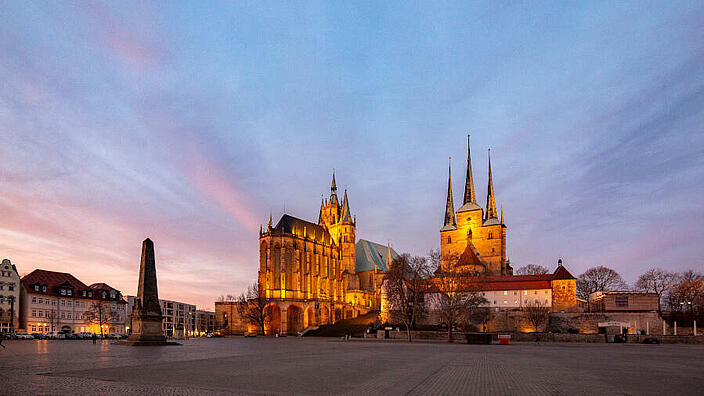 Erfurt - Dom und Severi bei Sonnenaufgang