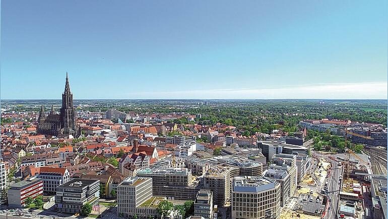 Luftaufnahme der Innenstadt von Ulm