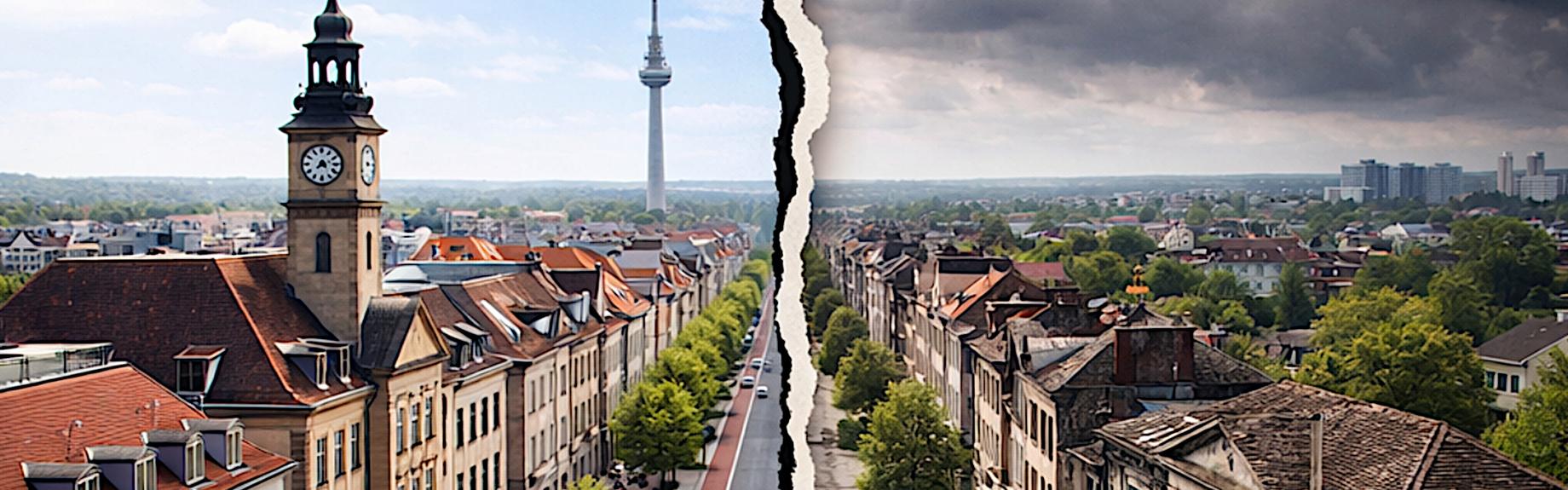 KI-generierte Stadtlandschaft