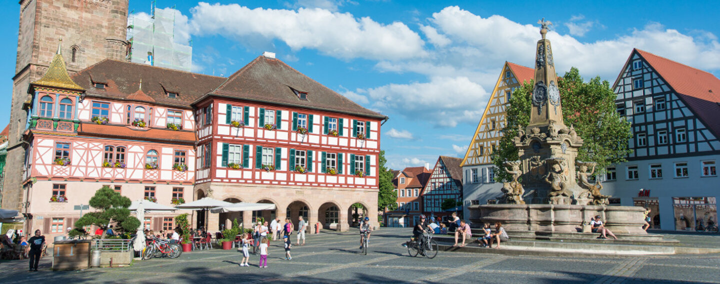 Der Marktplatz der Stadt Schwabach