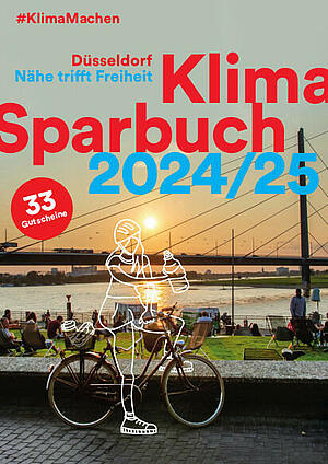 Das Titelbild des Klimasparbuches der Landeshauptstadt Düsseldorf, das in der Auflage 2024/25 erschienen ist