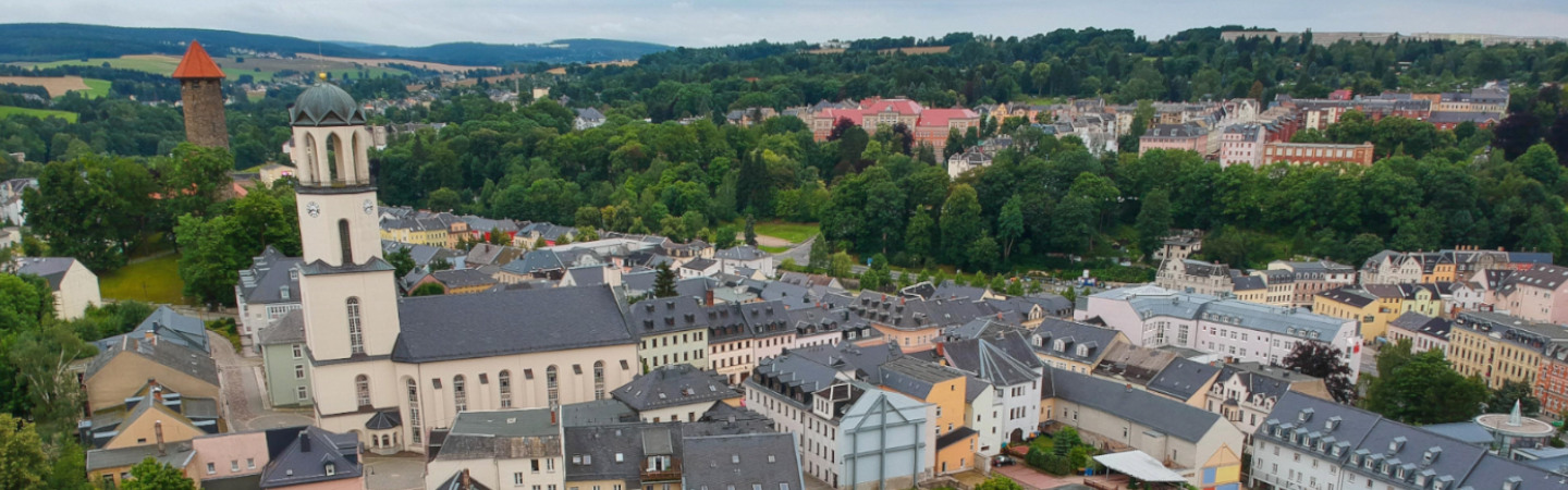 Luftaufnahme von Auerbach/Vogtlang