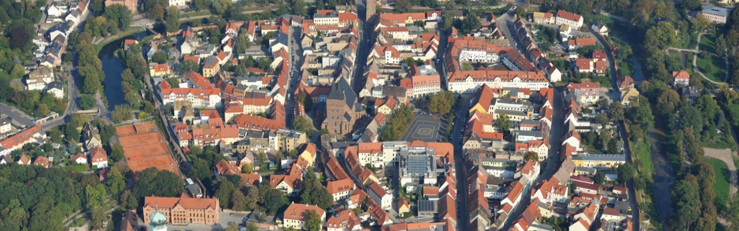 Luftaufnahme der Altstadt von Delitzsch