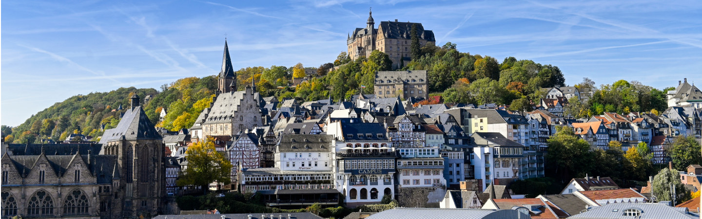 Aufnahme der Stadt Marburg mit Schloss