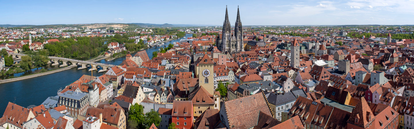 Luftaufnahme der Altstadt von Regensburg