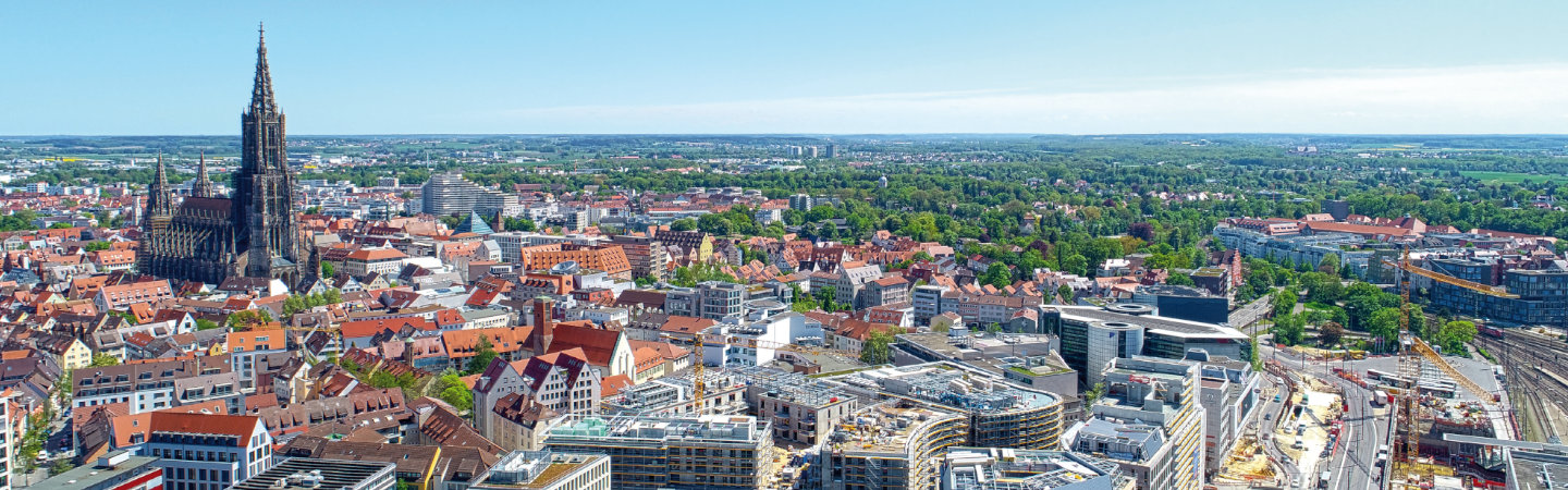 Ulm - Luftaufnahme der Innenstadt